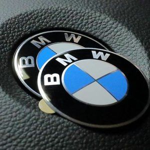 Calssic Blue White BMW Motorsports  45mm Steering Wheel Airbag Roundel Emblem…C…